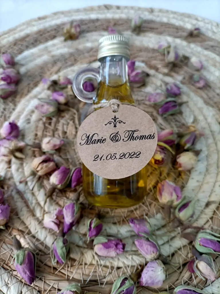fiole d'huile d'olive personnalisée