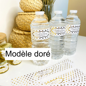 Etiquettes personnalisées doré pour bouteilles x12