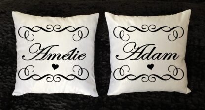 coussins couple personnalisés